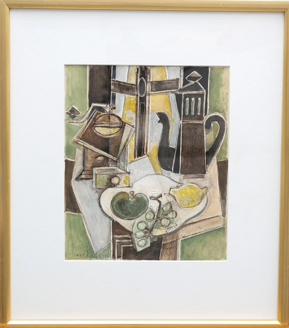 GEORGES DAYEZ. Gouache, Komposition, signerad Dayez. — Paintings — Limhamns Auktionsbyrå