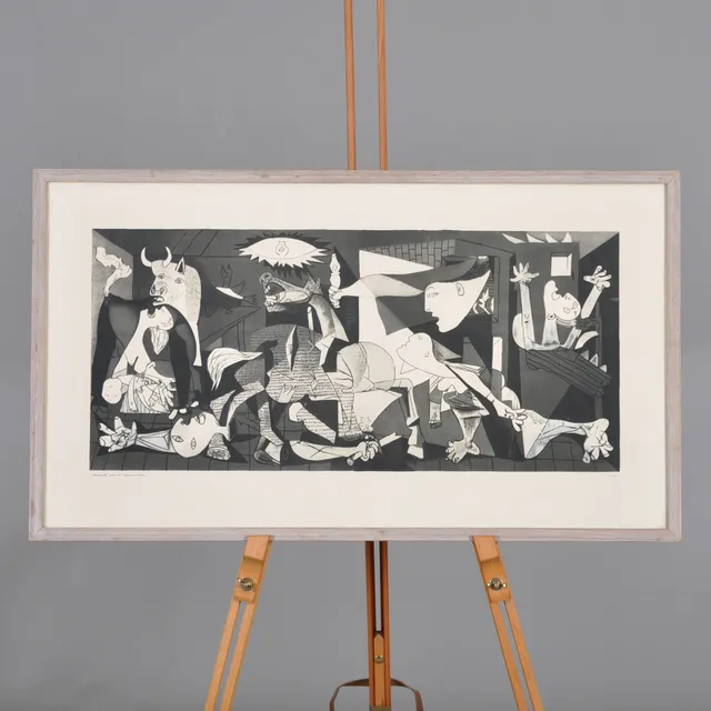 PABLO PICASSO. PICASSO, efter, "Guernica", affisch, editrice P.V, ca 27x60 cm.