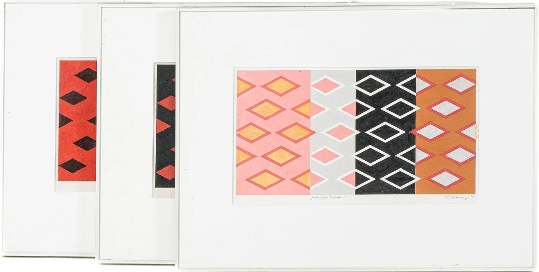 Søren Rosberg: Three compositions - collage/acrylic on paper (cd) (3) — Paintings and sculptures/Modern pictorial arts — Lauritz