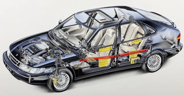 RONY LUTZ. SAAB. Original. Röntgenbild Saab 900 V6.