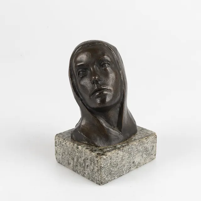 AXEL OLSSON. EFTER. SKULPTUR, föreställande Kristina från utvandrarna, brons.