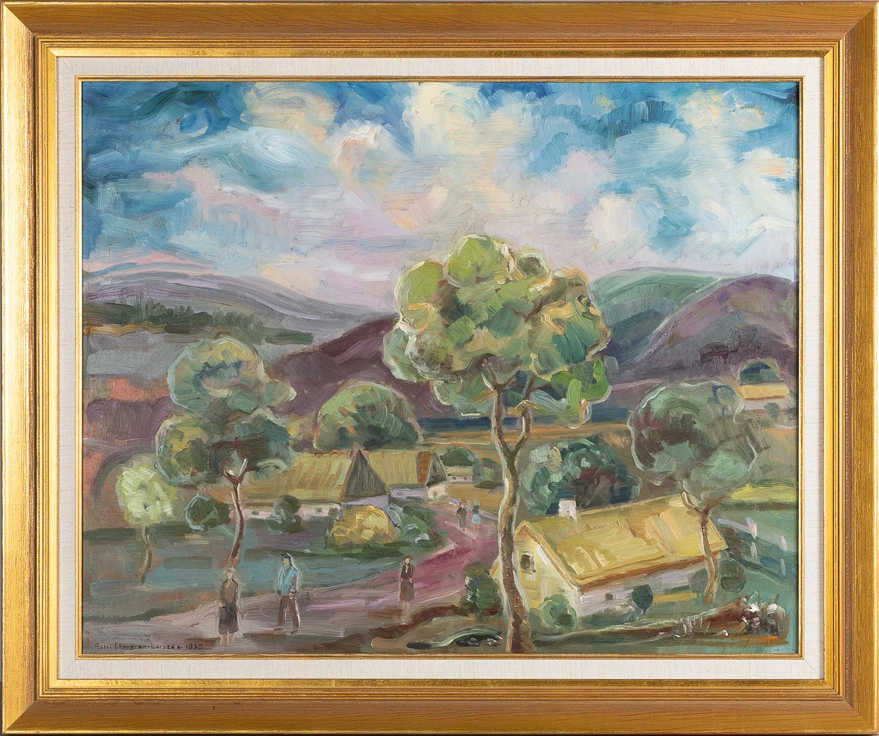 ASTRI EKENGREN-LARSSON (1898-1990). Landskapsmotiv, olja på pannå. — Paintings — Stockholms Auktionsverk Helsingborg