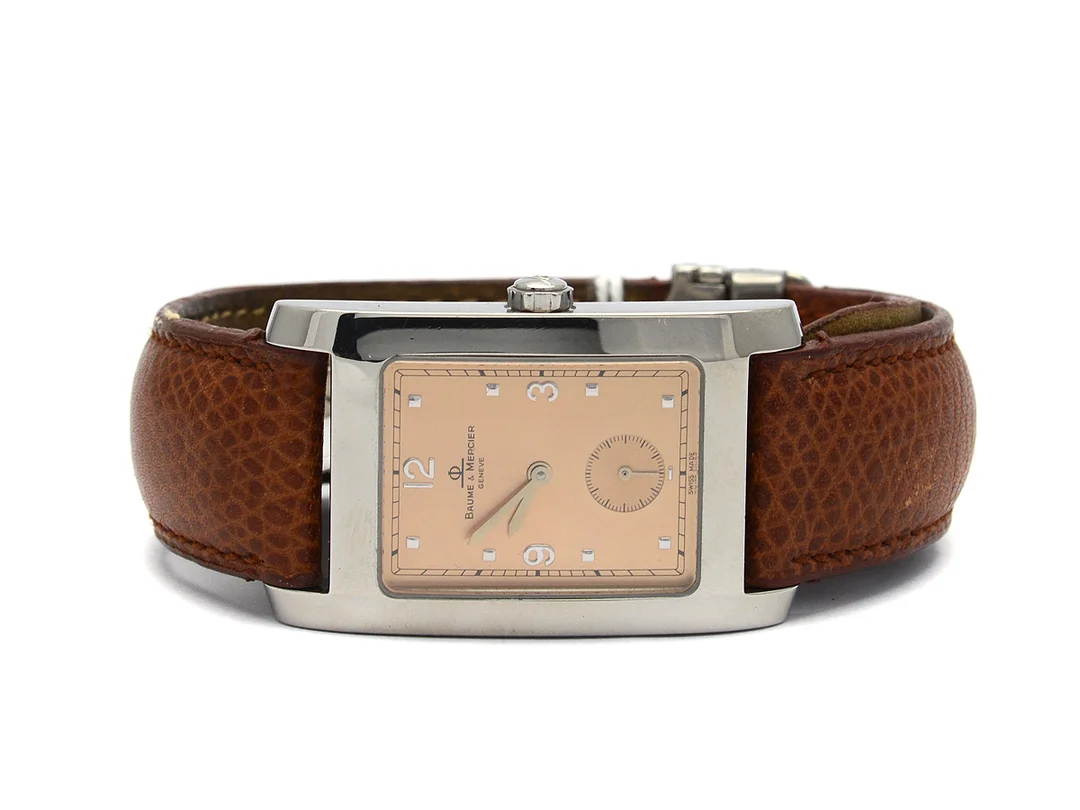 Baume & Mercier, Geneve, Hampton Classic, damur, modell MV045063, snr 2453920, stål, quartz, liten sekundvisare, safirglas, läderband, viklås, — Klockor/Övriga klockor — Kaplans