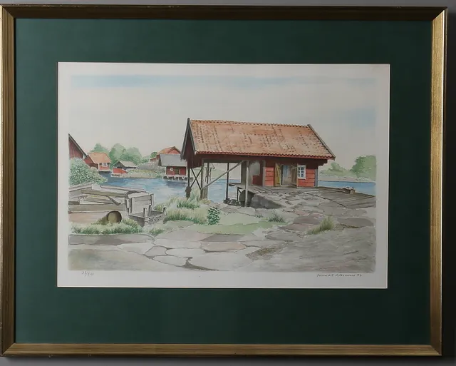 LENNART GLEMME. Skärgårdslandskap, 2 st färglitografier, signerade samt numrerade 290/310 samt 33/310.