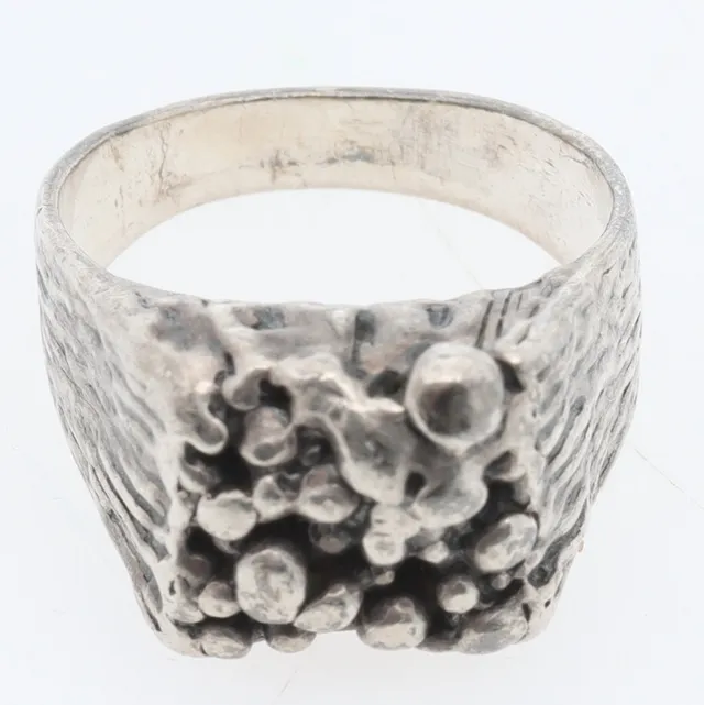 RING, silver, brutalistisk stil, Stigbert, 1969.