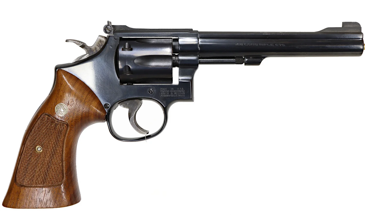 147. REVOLVER, amerikansk, Double Action, fabrikat Smith & Wesson, modell 17-5, kaliber .22LR, tillv.nr AWN1314, se-nr SE0119027. — Revolvers — Walter Borg