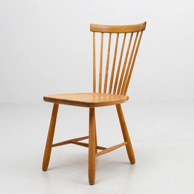 CARL MALMSTEN. Stol, "Lilla Åland", björk, brännstämplad, Stolab, 1995.
