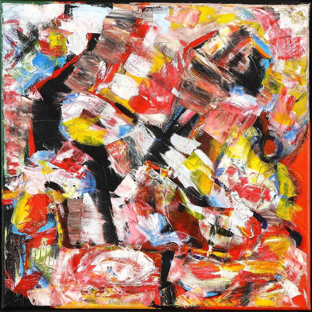Arne Henriksen. Oil on canvas. Abstract composition. 50 x 50 cm. — Paintings and sculptures/Modern pictorial arts — Lauritz