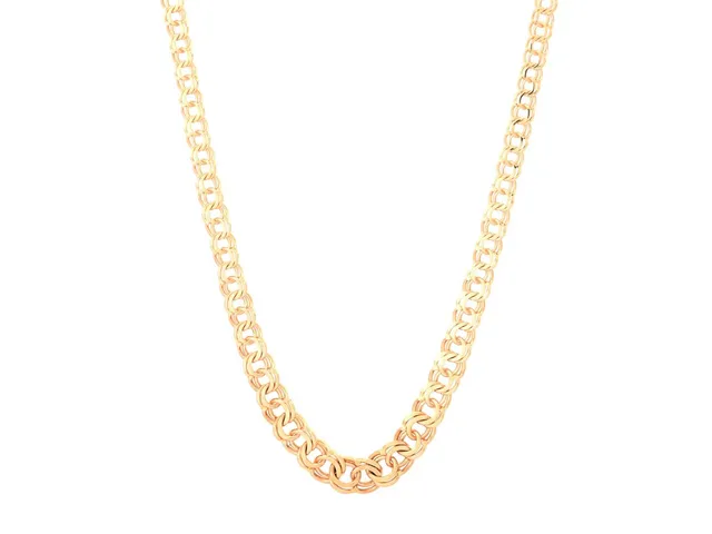 COLLIER, 18K guld, doserad bismarcklänk, 4-7 mm, längd 44 cm, vikt 19,0g.