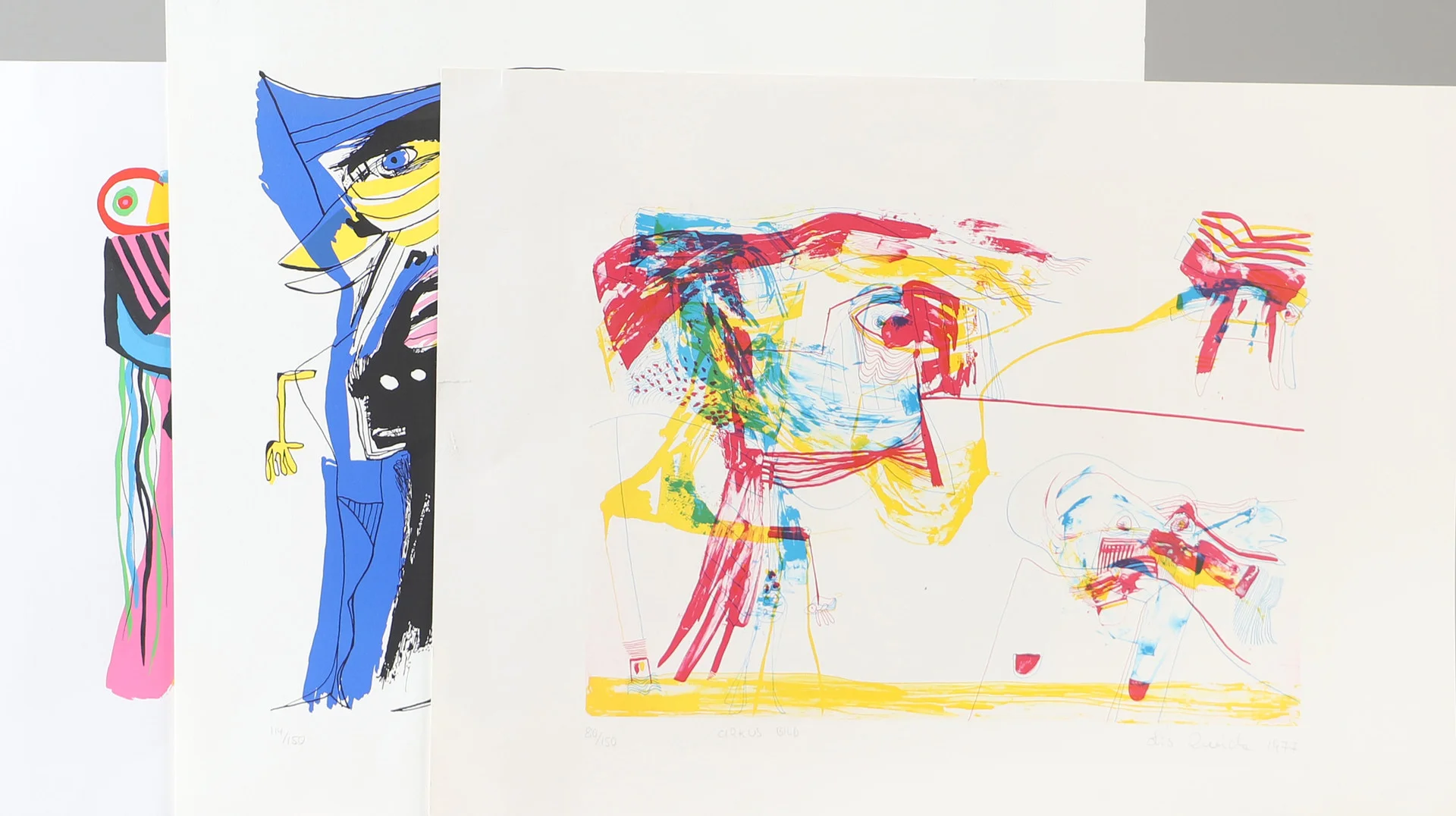 LIS ZWICK. Kompositioner, 3 stycken, litografier, 2 signerade -77 samt -88. — Engravings & Prints — Helsingborgs Auktionskammare