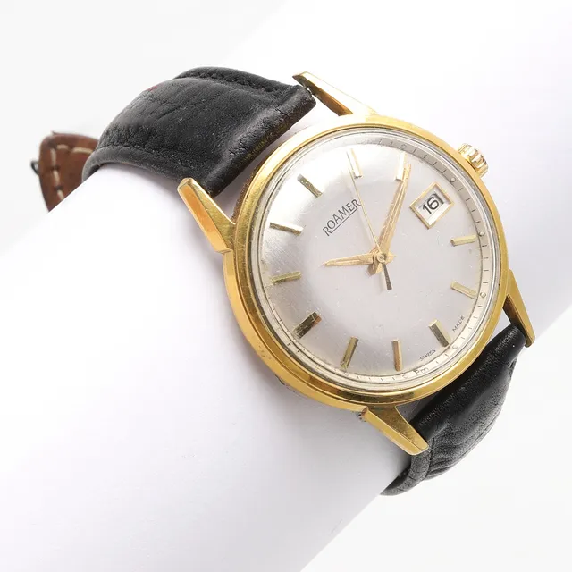 HERRARMBANDSUR, ARMBANDSUR, Roamer, Guld på stål, manuell.