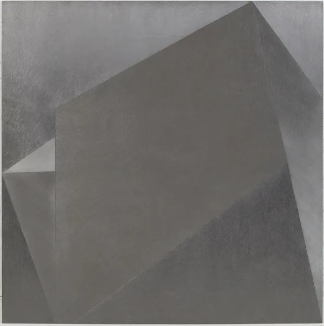 EVA SJÖBERG (F. 1951). Relief, borstad stål, osignerad.
