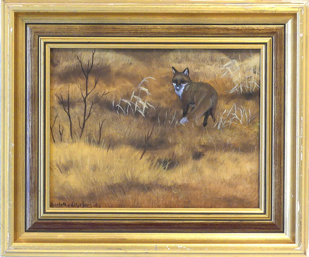 CHARLOTTA LILJEFORS. olja på duk, räv, signerad -82. — Paintings — Lysekils Auktionsbyrå