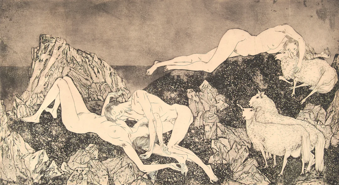 Winge, Sigurd — "Aften" 1957 — Kunst/Grafikk — Blomqvist