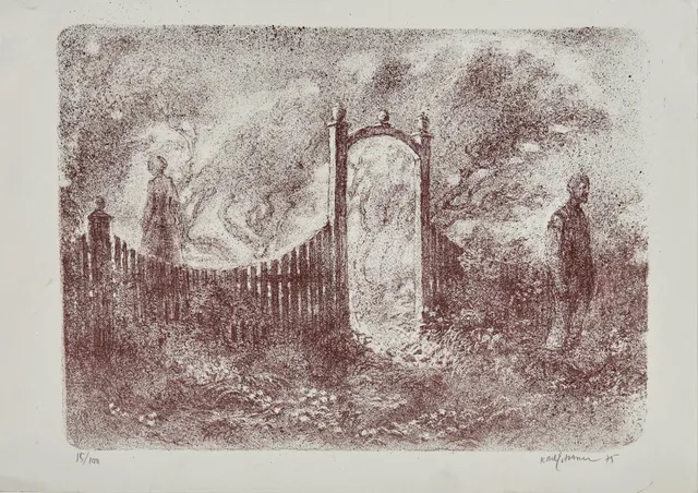 Harr, Karl Erik — Mennesker ved port, 1975