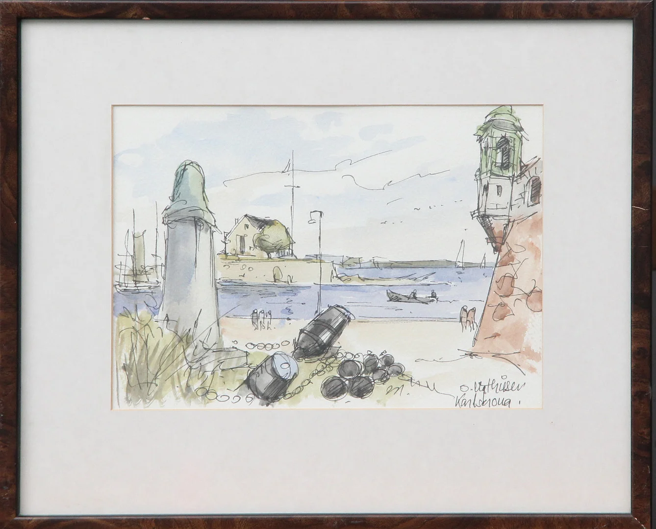 OLE MATHIESEN. AKVARELL, Karlskrona, signerad. — Paintings — Kalmar Auktionsverk