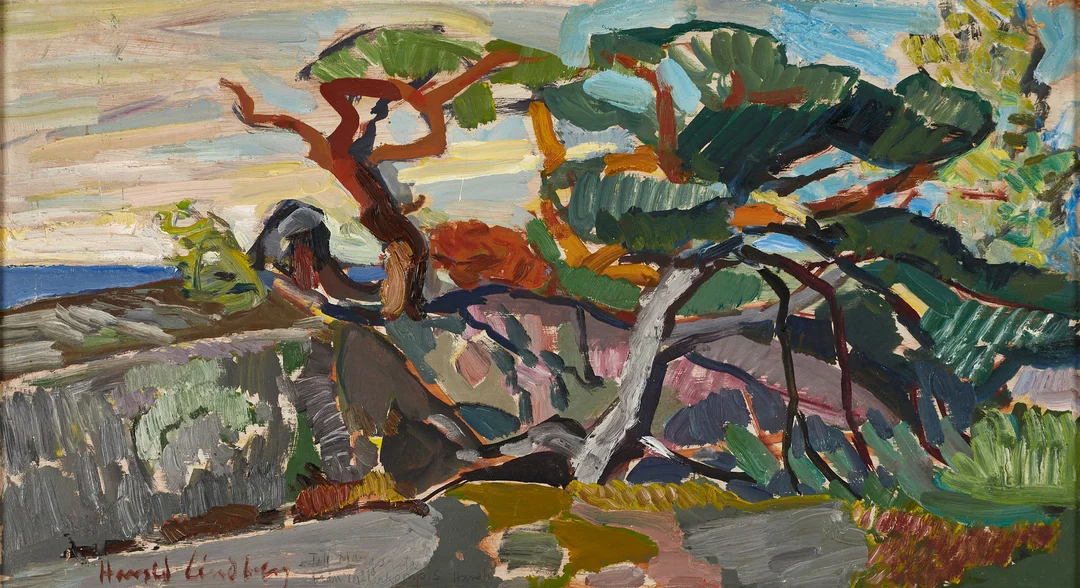 HARALD LINDBERG (1901-1976), "Vid Sälberget, Simpnäs" signerad, olja på duk. — Paintings — Crafoord Auktioner Stockholm