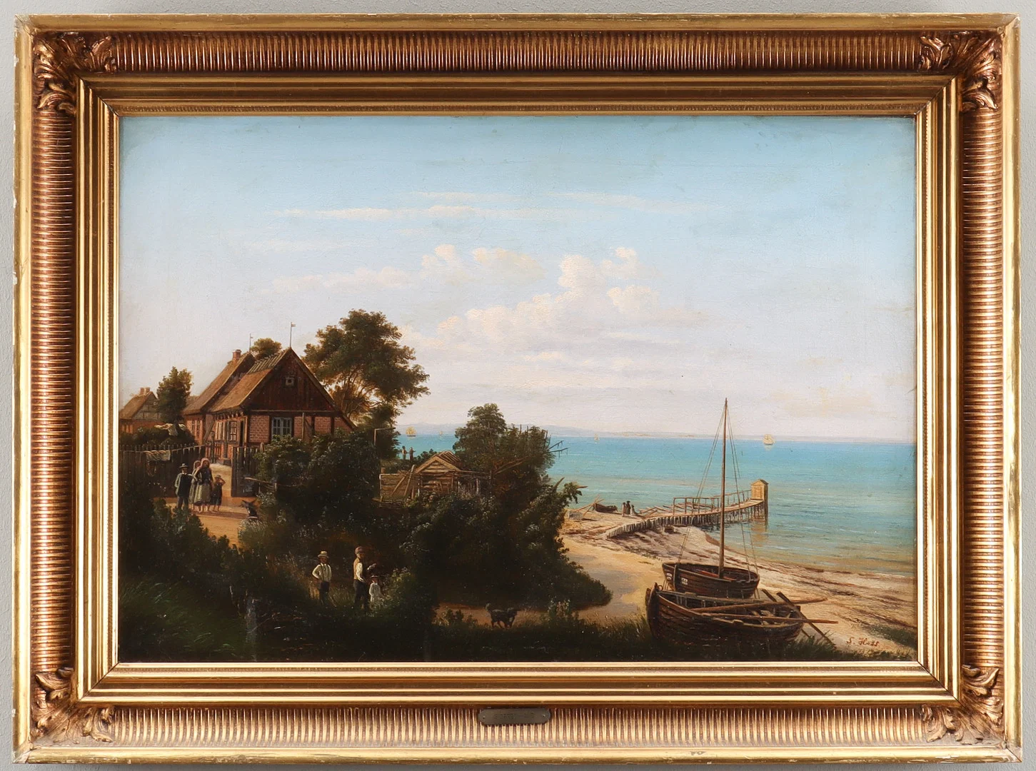 SIEGFRIED HASS. Kustbild från Helsingör, Danmark. — Paintings — Karlstad Hammarö Auktionsverk