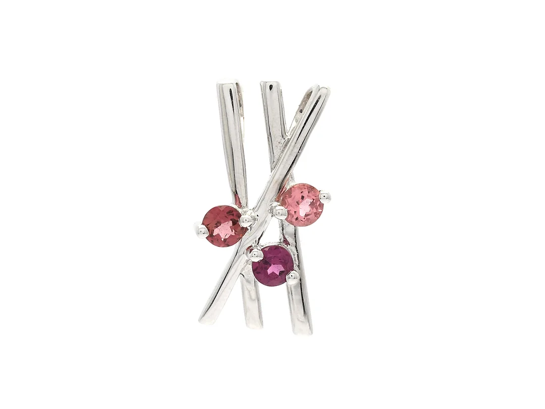 HÄNGE, 18K vitguld, 3 rosa turmaliner, vikt 1,7 g. — Smycken/Hänge — Kaplans