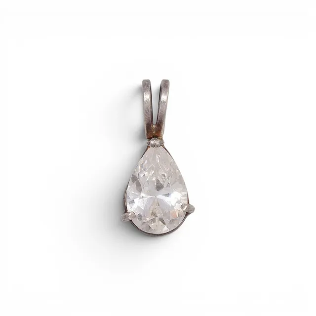 Zircon solitaire pendant.
