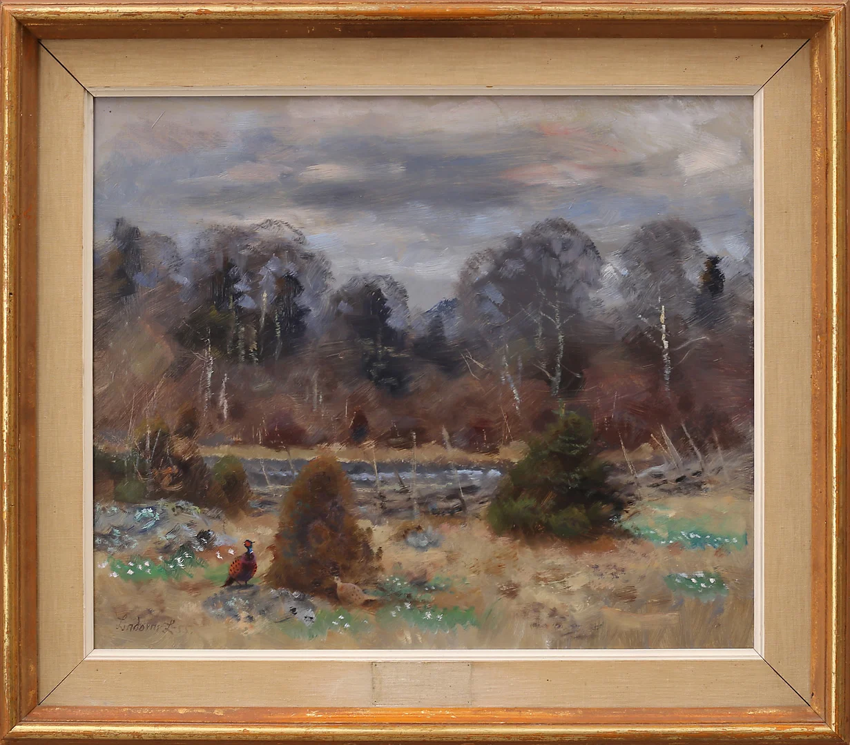 LINDORM LILJEFORS. Tjäder i landskap, olja på pannå, signerad L Lijeform. — Paintings — Garpenhus Auktioner