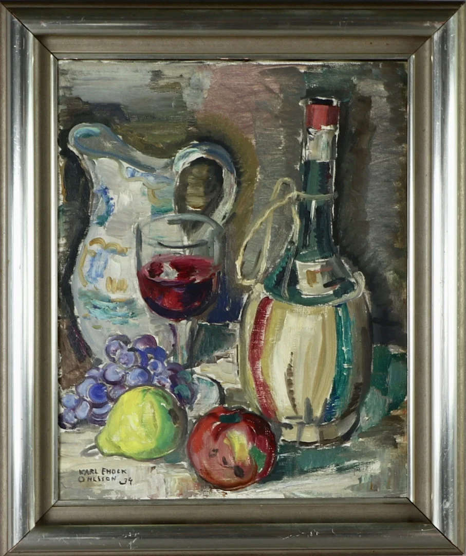 KARL ENOCK OHLSSON. Olja på duk, stilleben, signerad. — Paintings — Höganäs Auktionsverk