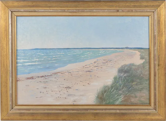 HERMAN ÖSTERLUND. Kustmotiv, olja på duk.