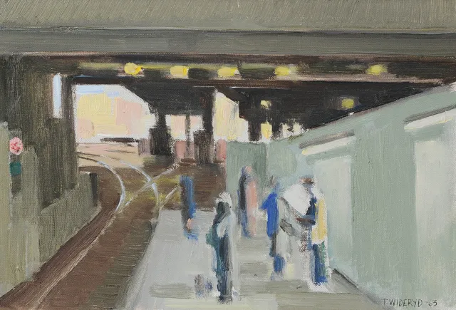 TORE WIDERYD. "Under Slussen", olja på duk, signerad, daterad -63.