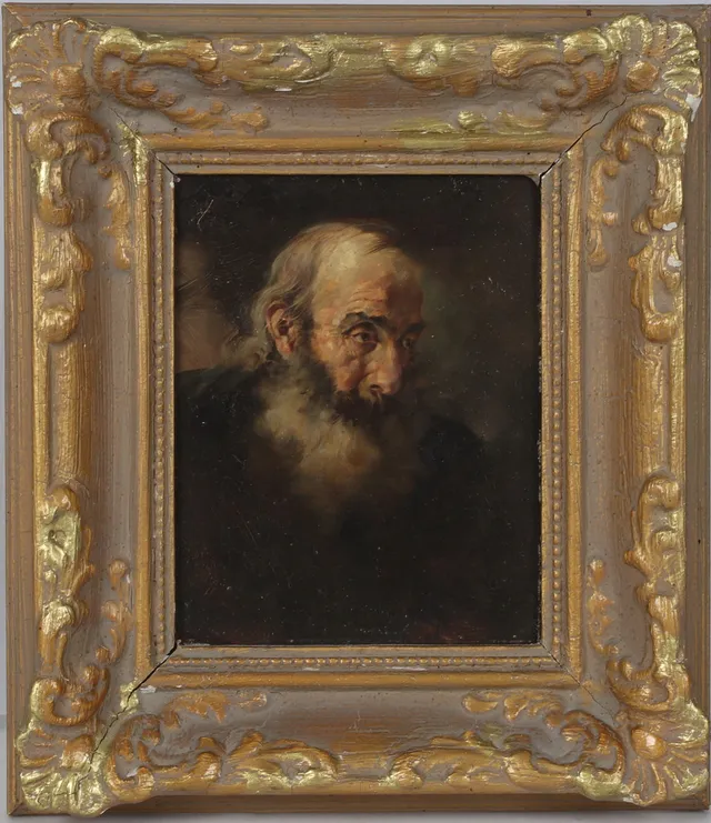 OIDENTIFIERAD KONSTNÄR. Mansstudie, olja på pannå, osignerad, 1800-talets andra hälft.