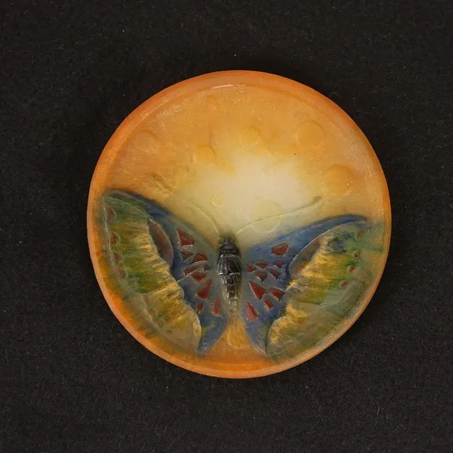 DAUM NANCY. Fat, glas, Amalric Walter, signerad, Art Nouveau, 1900-talets första kvartal, Frankrike.