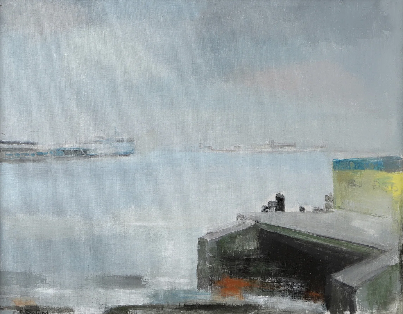 OWE EKELUND. Hamnmotiv, olja på duk, signerad O. Ekelund. — Paintings — Helsingborgs Auktionskammare