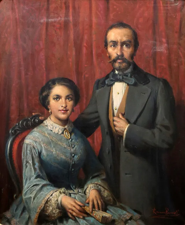 RAMON BORRELL PLA. Portrait of a married couple.