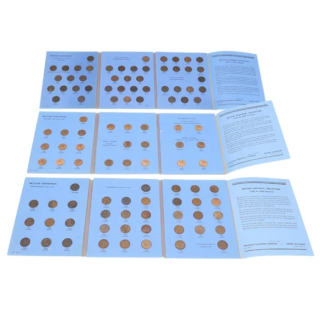 THREE WHITMAN FOLDERS, FARTHINGS, 1902 AND LATER.