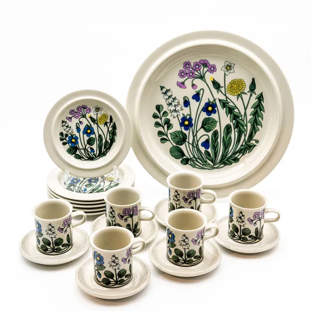 ESTERI TOMULA (1920-1998), kaffeservis, "Flora", Arabia, Finland, 19 delar.