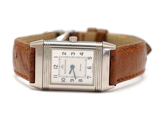 JAEGER-LE COULTRE, Reverso, Ref nr. 260.8.08, Boett nr. 2056461, damur, 19,5 x 28,5 (33) mm, stål, quartz, safirglas, läderband, viklås, ca 2001.