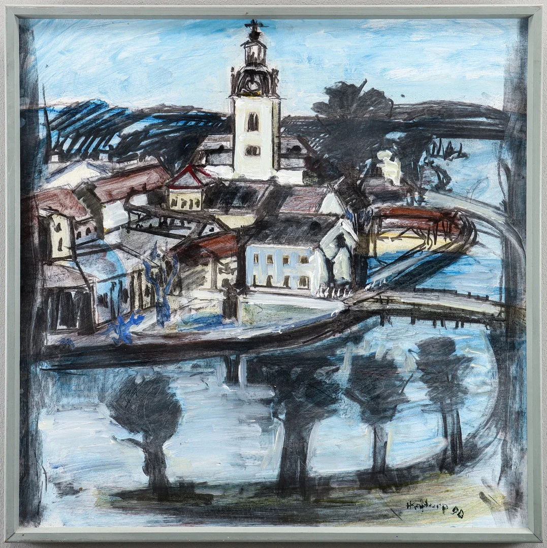 HANS KAJTORP. Olja på pannå, signerad 90. — Paintings — Karlstad Hammarö Auktionsverk