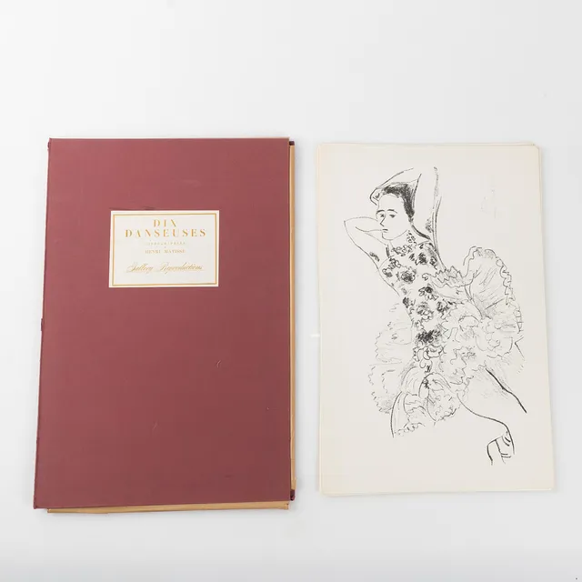 HENRI MATISSE. Mapp, "Dix Danseuses", 10 litografier, signerade i trycket, mappen utgiven av Gallery Reproductions, USA 1960/70-tal.