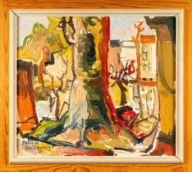 OLLE BLOMBERG. Olja på pannå, Signerad, 1964.