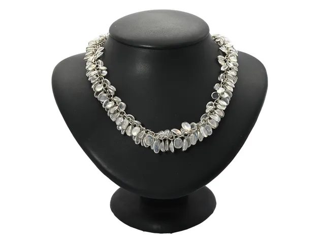 COLLIER, silver, månsten, längd 42-52 cm, vikt 50,1 g.