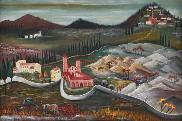 ALEXANDER ROOS. "Italienskt landskap".