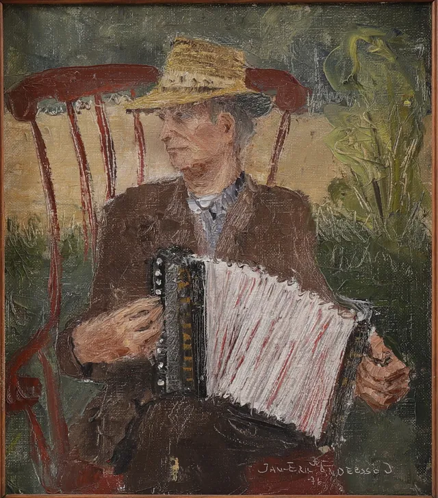 JAN-ERIK ANDERSSON. "Smålänning", olja på duk, signerad, daterad - 76.