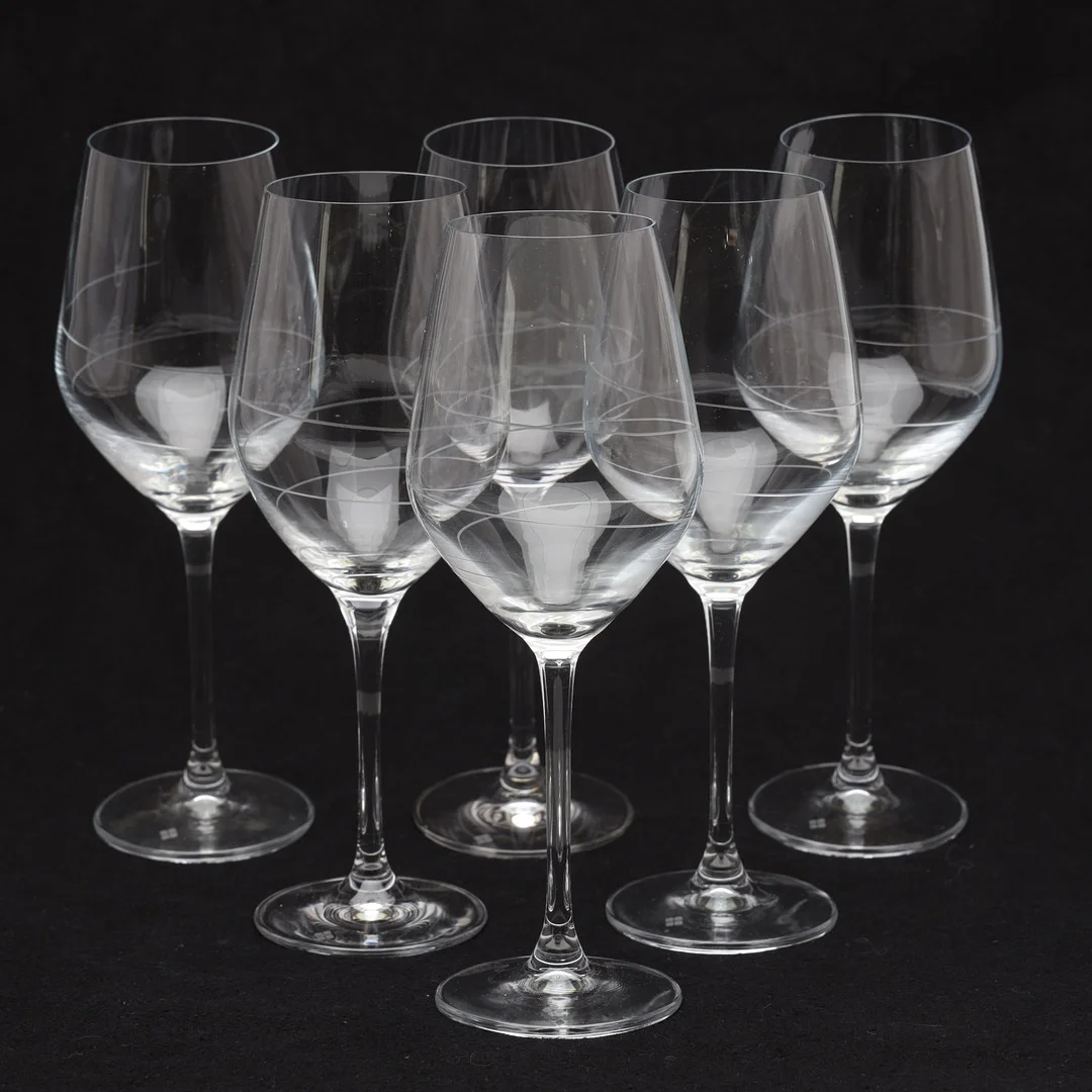 VINGLAS, 6 stycken, "Siluett", Fyrklövern. — Utility glass — Borås Auktionshall