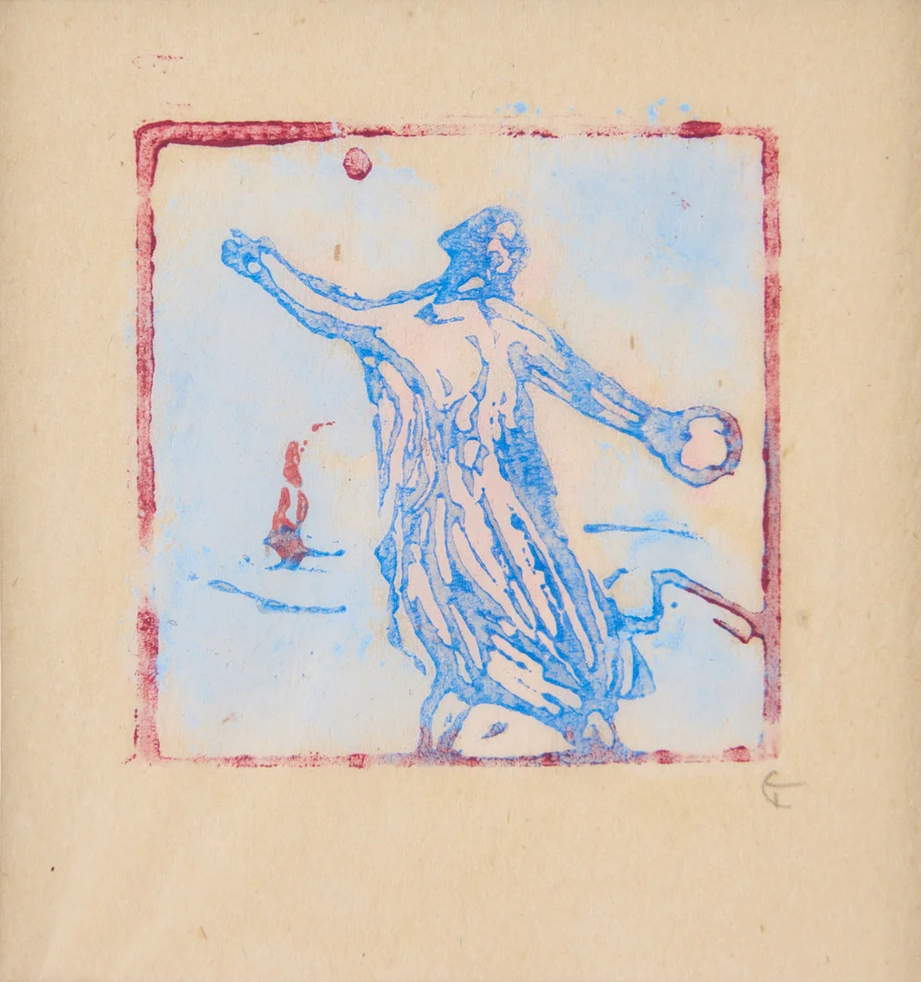 ELLEN THESLEFF. Bollspel (Forte dei Marmi). — Engravings & Prints — Stockholms Auktionsverk Fine Art