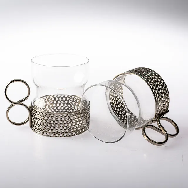 TIMO SARPANEVA. Teglas/ glögglas, 9 st, "Tsaikka", Iittala.