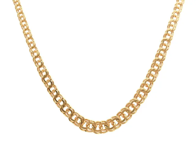 COLLIER, 18K guld, doserad bismarcklänk, längd 42,5 cm, vikt 24,6 g.