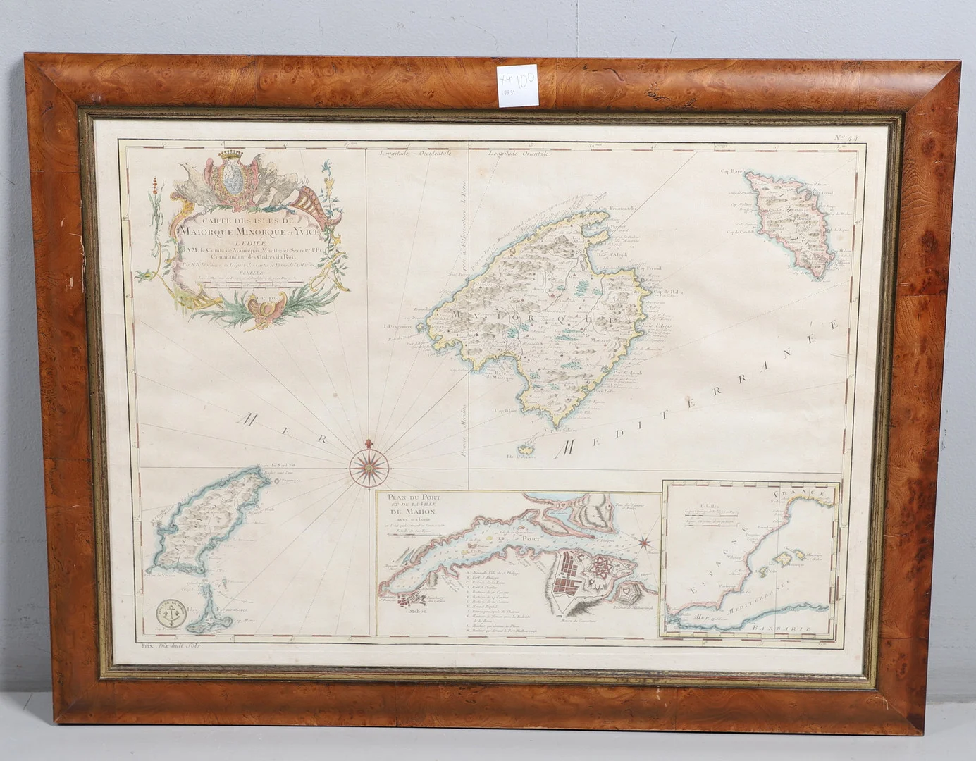 JACQUES NICHOLAS BELLIN. Carte des Isles de Maiorque, Minorque et Yvice..., c. 1740. — Maps — Lawrences Auctioneers