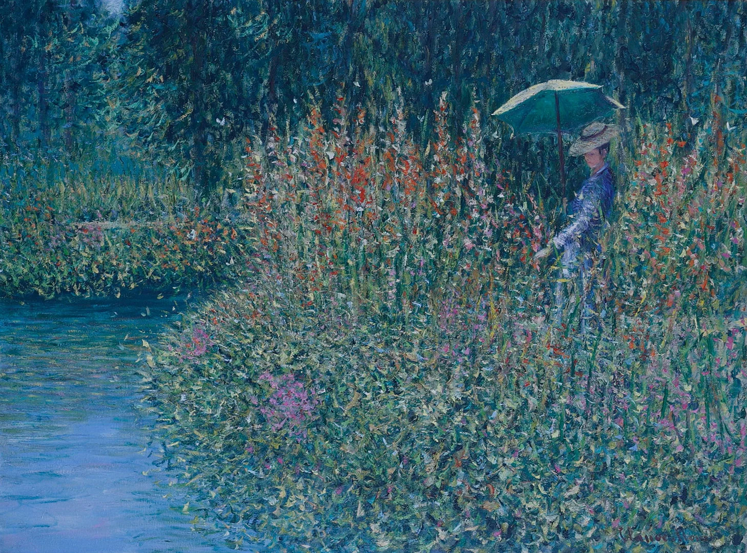 AFTER P. LITTI. "Dama tra i gladioli". — Paintings — Balclis