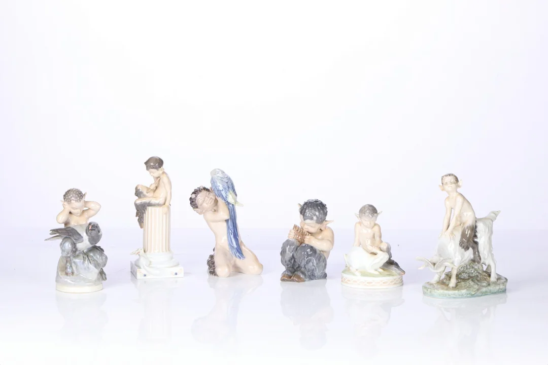 Royal Copenhagen. Collection Pan figures. (6) — Glass, porcelain and ceramics/Figures — Lauritz