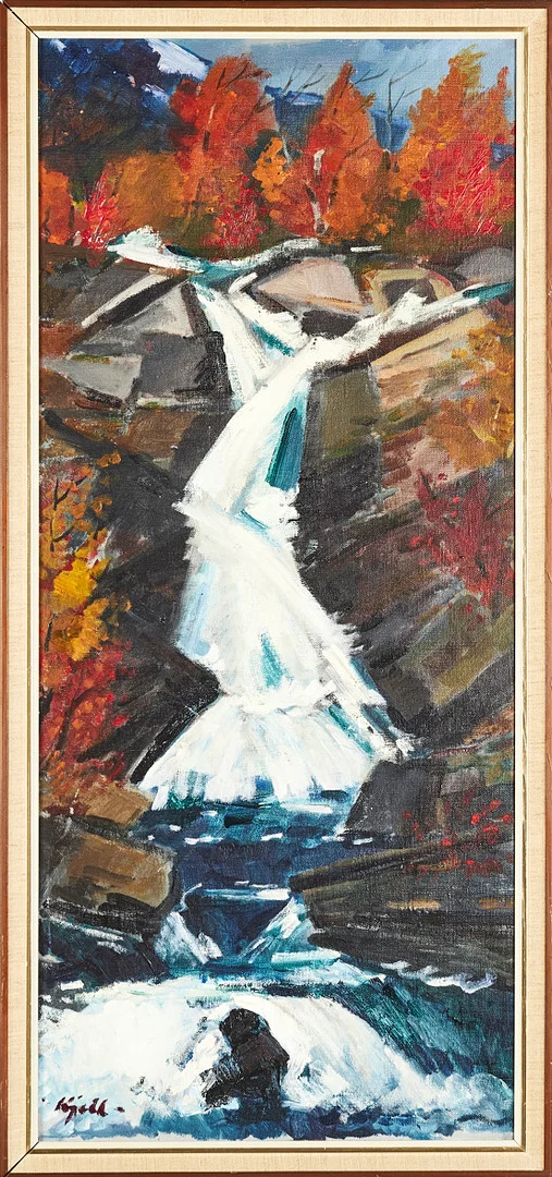 KJELL LEANDER ENGSTRÖM. "Trollfallet, Björkliden", signerad Kjell, olja på duk, daterad á tergo 1974. — Paintings — Stockholms Auktionsverk Sickla