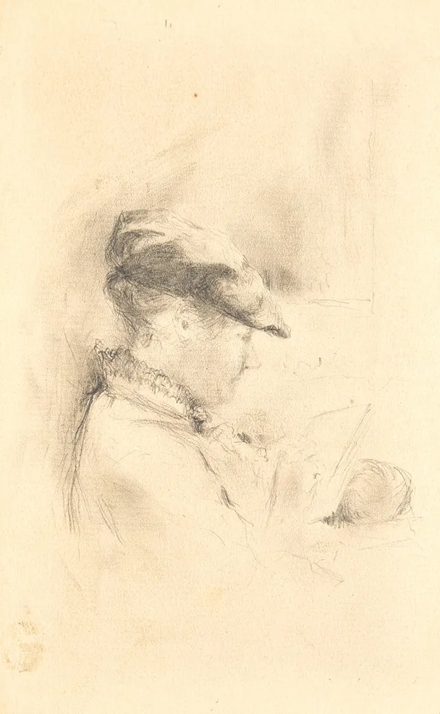 KARL NORDSTRÖM (Tjörn 1855-1923 Drottningholm). Tekla graverar, signerad, blyerts på papper.